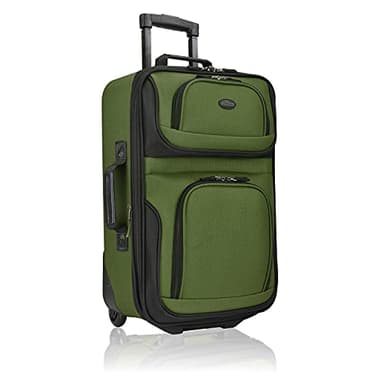 U.S. Traveler Rio Lightweight Softside Rolling Carry-on Suitcase, 2-Wheel Single, Green
