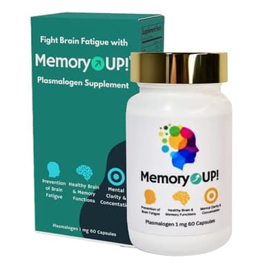 MemoryUP! Sea Scallop-Derived Plasmalogen Supplement for Brain & Cognitive Support, Memory, Focus and Antioxidant Neuro-Support, Ideal for Seniors, Adult Men & Women, 60 Count