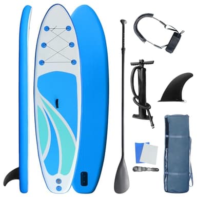 GONFLABLE Inflatable Stand Up Paddle Board for Adult All Skill Levels- 10'4" Ultra-Light SUP Paddleboard with Durable Non-Slip Deck and Paddle Board Accessories Fins, Paddle, Pump, Backpack, Leash