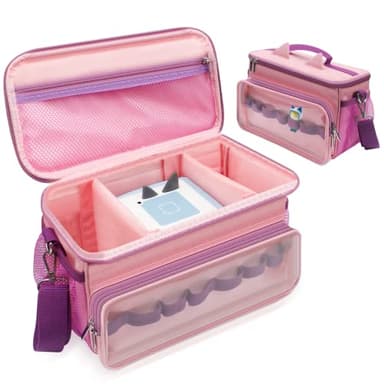 Sun3drucker Carrying Case for Toniebox 2/1,Carrying Travel Bag for Toniebox Starter Set and Tonie Figures, Toniebox 2 Audio Player Bundle Portable Storage Bag (Pink)