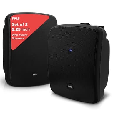 Pyle Waterproof & Bluetooth Indoor /Outdoor Speaker System, Black, 5.25" 600 Watt