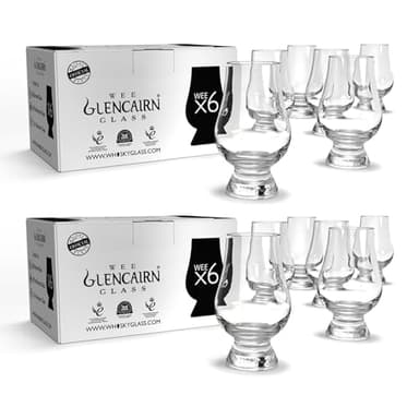 The WEE Glencairn Crystal Whisky Glass Set of 12 - Mini Size 3.34in, 85mm Whiskey Tasting Glass