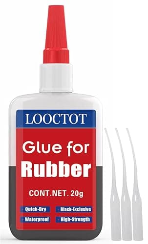 LOOCTOT Black Rubber Glue,Super Instant Glue Bonding Between Rubbers,Rubber and Other Materials;Instant Cement for Tire,Tube, Edge,etc(20g)