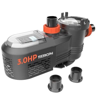 3 HP Variable Speed Pool Pump for Inground Pools, 220V Energy Efficient Pool Pump, 11,359 GPH High Flow, 1200–4000 RPM Inverter Pool pumps, Quiet Pump with Timer & LED Control