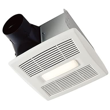 Broan-Nutone AE80BL InVent Series Single-Speed Fan with LED Light, Ceiling Room-Side Installation Bathroom Exhaust Fan, ENERGY STAR Certified, 0.7 Sones, , White , 80 CFM 0.7 Sones