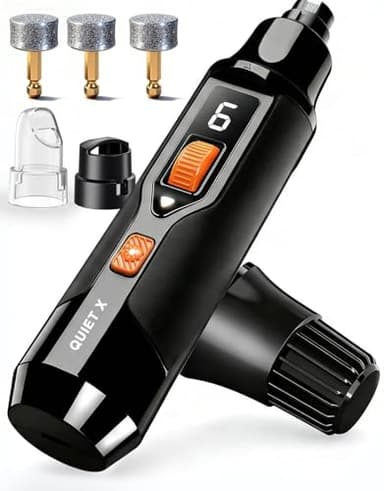 Quiet X 20dB Whisper-Quiet Dog Nail Grinder, No Vibration, 16000 RPM Constant Power Dog Nail Trimmer, Dual LED Lights, 7-Speed, Soothing Low Frequency Sound, for Small Medium Large Dogs