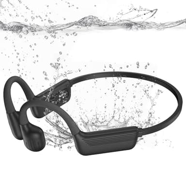 MARLALL Swimming Headphones-Bone Conduction Headphones, IP68 Waterproof Open Earphones, LiteSurge Bluetooth 5.4 Underwater Sport Earbuds with 32 GB MP3 Memory for Swimming, Marathon-Black