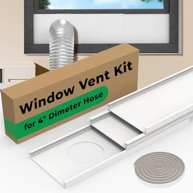 Forestchill Dryer Vent Window Kit for 4" Diameter Dryer Vent Hose, Adjustable Window Vent Kit with Insulated Foam Seal Strip, for Sliding Windows and Hung Windows