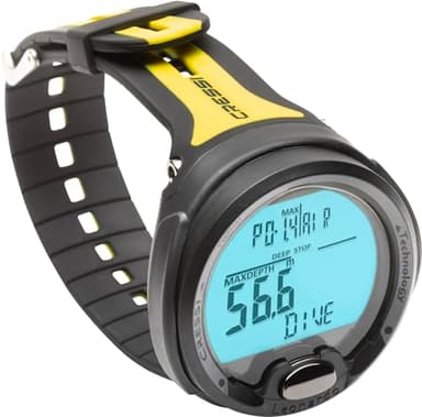 Cressi Leonardo 2.0 Dive Computer - Black/Yellow - HD Backlit & Waterproof Watch - Nitrox/Gauge Modes & Dive Watch - Audible Alarm