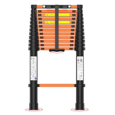 Telescoping Ladder,12.5 FT Extension Ladder, Heavy Duty 330lbs Max Capacity, Multi-Purpose Collapsible Ladder for RV or Outdoor Work