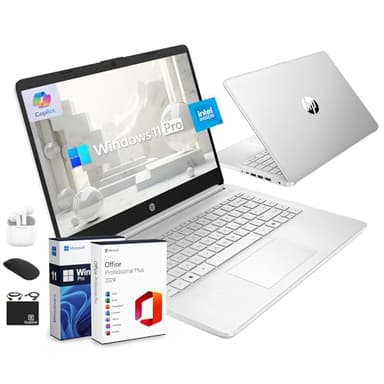 HP Ultrabook 14 Laptop Computer Business Study & Home 2025, Lifetime MS Office + Windows 11 Pro, Quad-Core Intel CPU, 16GB RAM & 628GB Storage (128GB UFS+500GB Ext), Wi-Fi 6, HubxcelAccessory, Silver