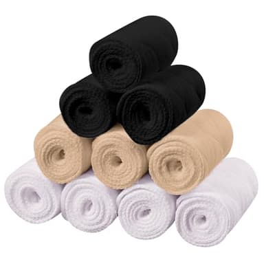 Toulite 10 Pcs Cotton Bra Liners 3 Layer Rectangle Under Bra Pads Sweat Liners for Women Sweating Supplies(Medium,White, Black, Beige)