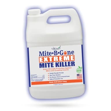 Mite-B-Gone Extreme Mite Killer Spray – 1 Gallon (128 oz) | Extra-Strength Plant-Based Formula | Safe for Homes, Pets & Livestock Areas | for Coops, Barns, Bedding & Carpets