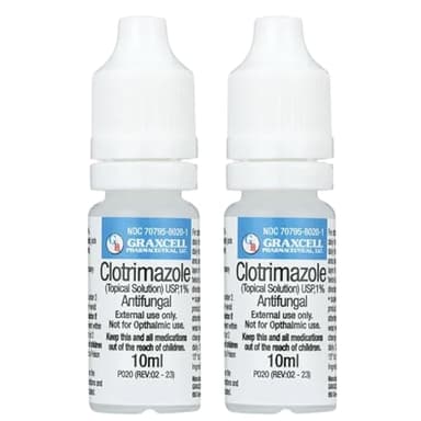 Graxcell Maximum Strength Clotrimazole 1% Antifungal Topical Solution | Fast-Acting Relief for Athlete's Foot, Jock Itch, Ringworm | Soothes Itching & Burning (Pack of 2)