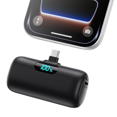 Mini Portable Charger Power Bank for iPhone 17/16/15 Series, 5000mAh PD USB C Cell Phone Portable Power,Travel Essentials Battery Pack for iPhone 17/17 Air/16/16 pro/15 Series/Android/Samsung Galaxy