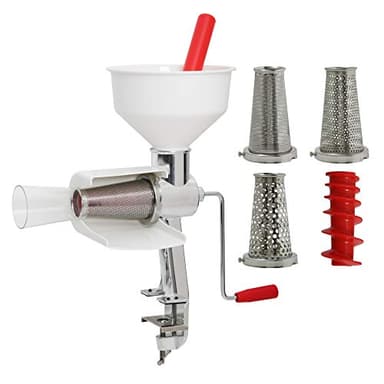 Johnny Apple Sauce Maker, Tomato Sauce Maker, Salsa Maker, Pumpkin Puree Maker, Berry Sauce Maker, Remove Skins & Seeds From Produce, Model 250 Clamp Based Food Strainer (Strainer + Accessories)