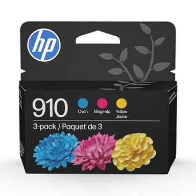 HP 910 Cyan, Magenta, Yellow Ink Cartridges (3-Pack) | Works with OfficeJet 8010, 8020 Series, OfficeJet Pro 8020, 8030 Series | Eligible for Instant Ink | 3YN97AN