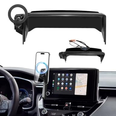 Car Phone Holder for 2019-2025 2026 Toyota Corolla/Corolla Hatchback, 2022-2026 Corolla Cross 360° MagSafe Magnetic Cell Phone Mount with Sunglasses Storage Box for Toyota Corolla Accessories(8 inch)