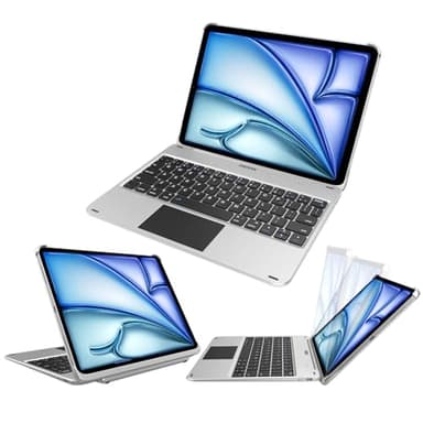 Arteck iPad Air 11-inch Keyboard Case with Trackpad, Bluetooth Keyboard with Folio Full Protection Case and Touchpad for Apple iPad Air 11” M4/M3/M2 (2026/2025/2024), Air 5/Air 4