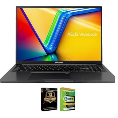 ASUS Vivobook 16 OLED Laptop 16" WUXGA 1920x1200 Display AMD Ryzen 7 7730U 16GB RAM 512GB SSD Radeon Graphics WiFi 6E Backlit Keyboard Webroot Antivirus + 2-Year Protection Plan Bundle