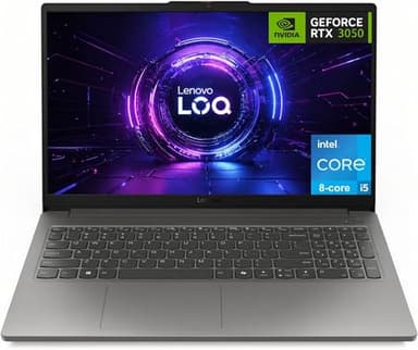 Lenovo LOQ Essential Gaming Laptop, 15.6" FHD 144Hz Display, 8-core Intel Core i5-12450HX, 16GB DDR5, 512GB PCIe SSD, GeForce RTX 3050, HDMI, Wi-Fi 6, RJ-45, Card Reader, Windows 11, Non-Backlit