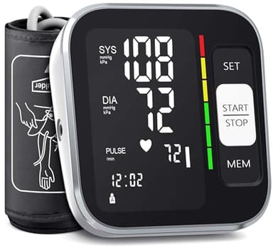 Blood Pressure Monitor Upper Arm Digital Blood Pressure Machine for Home Use with Backlit Display 8.7"-15.7" Cuff with Storage Bag