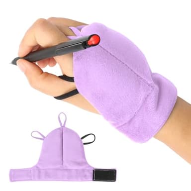 Hoomtree Weighted Gloves for Hand Tremors and Parkinson's, Improved Hand/Wrist Stability & Mobility, Adjustable Wrist, Weights Strengthening Tool (Purple, L)