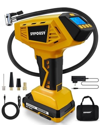 Tire Inflator Portable Air Compressor - 4X Faster Inflation, 160PSI Cordless Handheld Tire Pump with Dual Power (20V Battery & 12V DC), Auto Shut Off, Digital Gauge for Car, Motorcycle, E-Bike