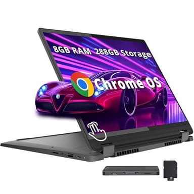 Lenovo IdeaPad Flex 5i 14" WUXGA 2-in-1 Touchscreen Chromebook, Intel i3-1315U, 8GB RAM, 288GB Storage(128GB eMMC+160GB Docking Station), UHD Graphics, Backlit Keyboard, Wi-Fi 6E, Chrome OS, Gray