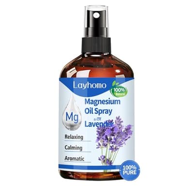 Magnesium Oil for Feet,Pure Magnesium Spray for Sleep,Liquid Topical Athletes Foot Spray Soothing Sore Muscles,Relaxing Leg Cramps Pain Ultra Concentration with Lavender Oil - 200ML