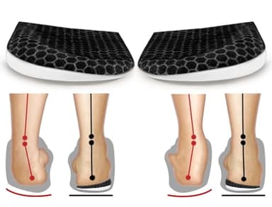 BIGGCOOL Corrective Insoles for Supination & Over-Pronation, Orthotics Medial & Lateral Heel Wedge Inserts for Foot Alignment, Bow Legs, Knee Pain (Black-2 Layers, L: Women 8-12/Men: 7.5-13)