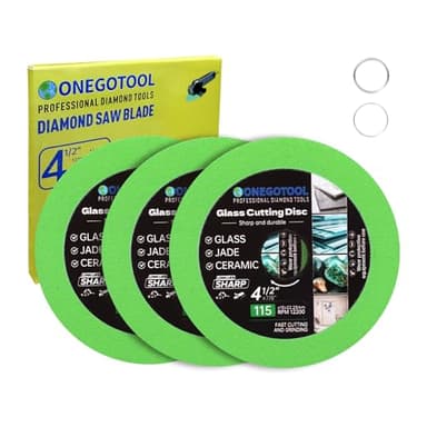 ONEGOTOOL 4-1/2x7/8 inch Tile Cutter Glass Cutting Disc for Angle Grinder Glass Ceramic Diamond Cutting Blade Disc for Grinding Jade, Crystal, Wine Bottles. (3PCS)