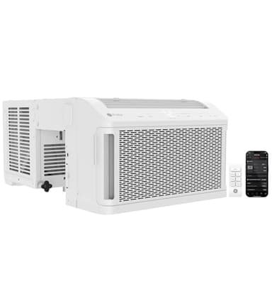 GE Profile ClearView Window Air Conditioner Unit, 8,300 BTU, Energy Efficient Cooling up to 350 sq ft., Ultra Quiet, SMART Home Capable, Includes Remote, White