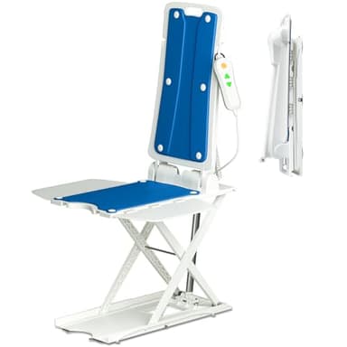Electric Chair Lift for Elderly, Floor Lift for Elderly Falls, Lift Assist Device to Lift Elderly Off Floor, 300lbs Waterproof Bath Lift Chair for Tub Shower (Sky Blue)