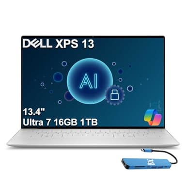 Dell XPS 13 Business Laptop (13.4" FHD+, Intel Core Ultra 7 155H, 16GB RAM, 1TB SSD), AI PC, 18-Hr Long Battery Life, 1080p RGB Webcam, Backlit, FP, Wi-Fi 7, IST HUB, Win 11 Pro w/AI Copilot