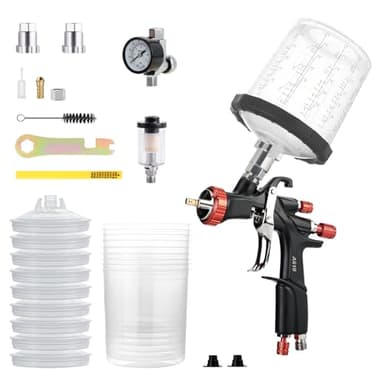 AEROPRO Tools R500 LVLP Air Spray Gun with 22 Ounce Disposable Paint Cups, A610 Paint Guns Automotive, Car Paint Gun Sprayer, Paint Gun for House Painting, Car, Furniture, Varnish and Top Coat