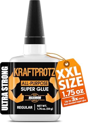Super Glue XXL Value Size (1.76oz) All Purpose Liquid Adhesive for Plastic – Bonds Wood, Metal, Rubber, Ceramic & Leather – Industrial Strength Bonding Adhesive