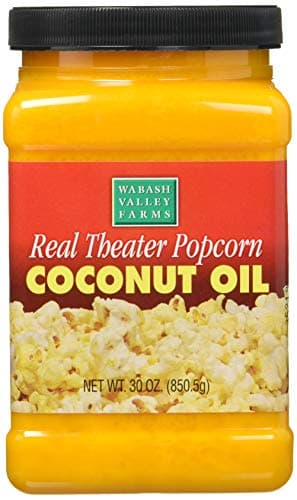 Real Theater Coconut Popcorn Oil - 30 oz Butter Flavored Coconut Oil for Whirley Pop Popcorn Maker, Popcorn Oil Butter Flavor Stovetop Popcorn, Popcorn Oil for Popcorn Machine (by Wabash Valley Farms)