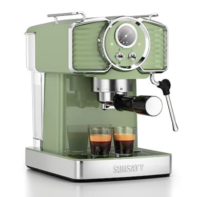 SUMSATY Espresso Machine 20 Bar Espresso Maker with Milk Frother Steam Wand, Professional Expresso Machine for Home Cappuccino & Latte Maker, Retro Coffee Maker with 61oz Water Tank, Matcha Green