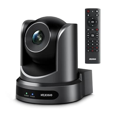 NexiGo Conference Room PTZ Camera System with 10X Optical Zoom, Remote Control, USB Output & Autofocus for Live Streaming, Meetings, Church Services, Education, for OBS/Zoom/Skype | Easy Setup