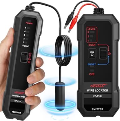 NOYAFA Underground Wire Locator, Underground Cable Locator for Pet Fence Buried Sprinkler Valve, Electrical Wire Tracer Cable Tester for Locating Irrigation Tone Generator Kit