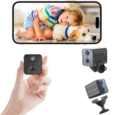 javiscam Mini Spy Camera 2026 Upgraded 4K Mini Hidden Camera,WiFi Cam with Night Vision,Remote Viewing,2800mAh Long Battery Life, Motion Detection,SD/Cloud,Security Camera for Baby and Pets