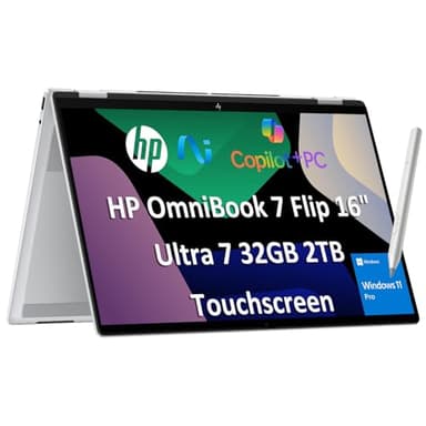 2026 HP OmniBook 7 Flip 2-in-1 Laptop (16" FHD+ Touchscreen, Intel Core Ultra 7 258V, 32GB DDR5 RAM, 2TB SSD, Arc GPU (16GB), Pen) Next Gen Envy 16 x360, AI Copilot+ PC, IR Webcam, Wi-Fi 7, Win 11 Pro