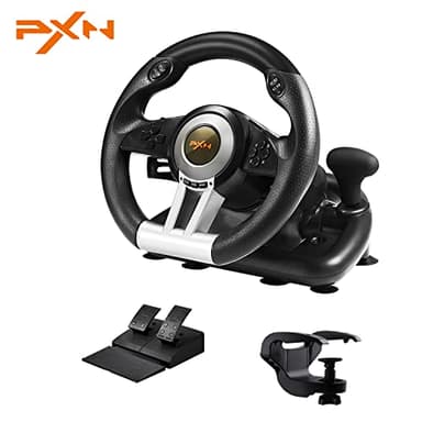 PXN Steering Wheel V3PRO 180° PC Gaming Racing Wheel Driving Wheel, with Linear Pedals and Racing Paddles for PC, PS4, Xbox One, Xbox Series X|S, and Switch - Black