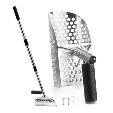 Sand Scoop for Metal Detecting, Stainless Steel Metal Detector Scoop, Metal Detecting Accessories,Sand Sifter Scoop for the Beach, Fast Sifter Shovel for Underwater Treasure Hunting