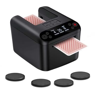 CARDSPIN Automatic Card Dealer Machine for 1/2/3 Decks,Card Dealer Machine USB Rechargeable,with 4 Drawing Remotes,Adjustable Dealing Distance,Compatible with Poker, UNO, Bridge, Blackjack & More