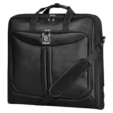 ZEGUR Premium Suit Garment Bag Carry On - Hangs 4 Suits - Travel & Business with Shoulder Strap and Laptop Compartment