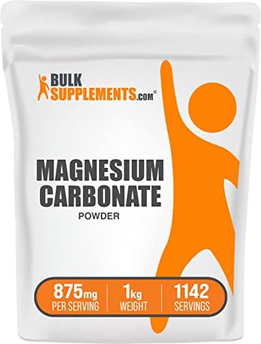 BulkSupplements.com Magnesium Carbonate Powder - Magnesium Supplement, Mag Carbonate Powder - Pure Magnesium, Gluten Free, 875mg (210mg Magnesium) per Serving, 1kg (2.2 lbs)