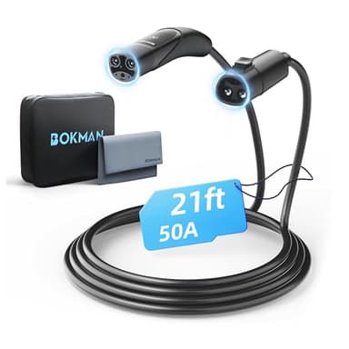 bokman Extension Cable for Tesla Charger 21FT, Extension Cord for Tesla Wall Connector/Mobile Charger/Destination Connector 50Amp 240V Compatible with Model 3/Y/S/X/Cybertruck