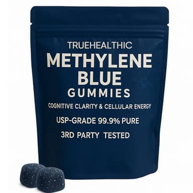 TRUEHEALTHIC Methylene Blue Gummies with 5mg per Gummy, Vegan Non GMO Formula for Daily Wellness Routine, Clean Ingredient Profile, Easy Gummy Format, 30 Gummies, Daily Use (1)